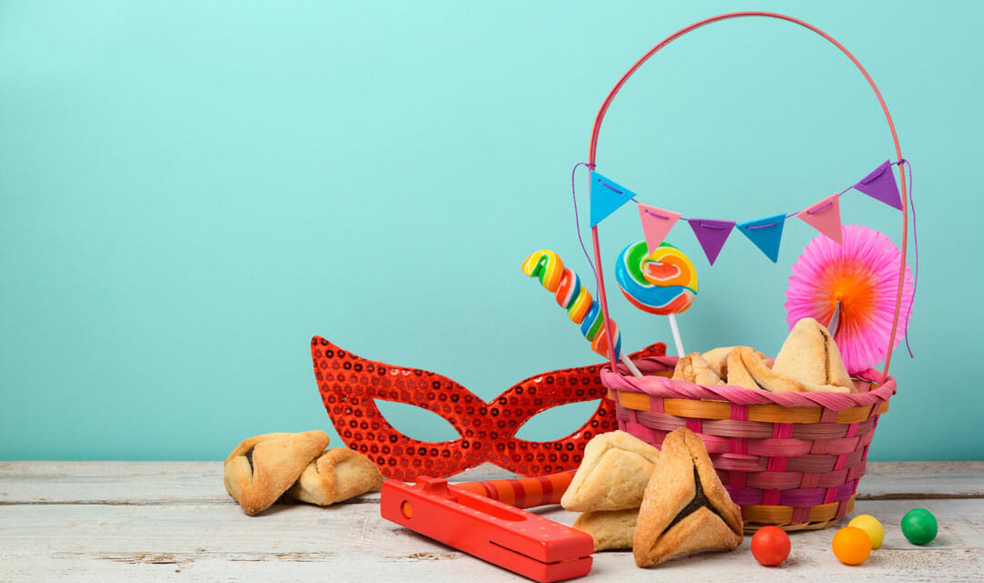 vibrant basket with lollipops