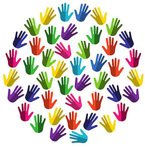 colorful hands canvas